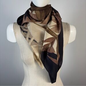 Elegant Brown and Black Silk Scarf